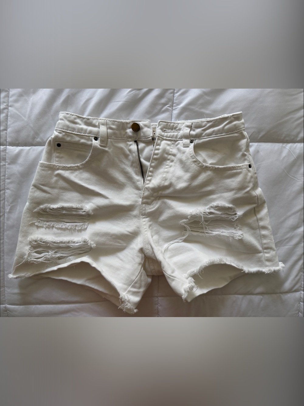 Billabong High-Rise White Denim Shorts